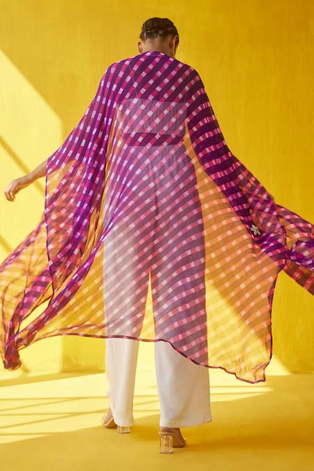 Aapro Mehak Tie Dye Kaftan & Wide Legged Pant Set 
