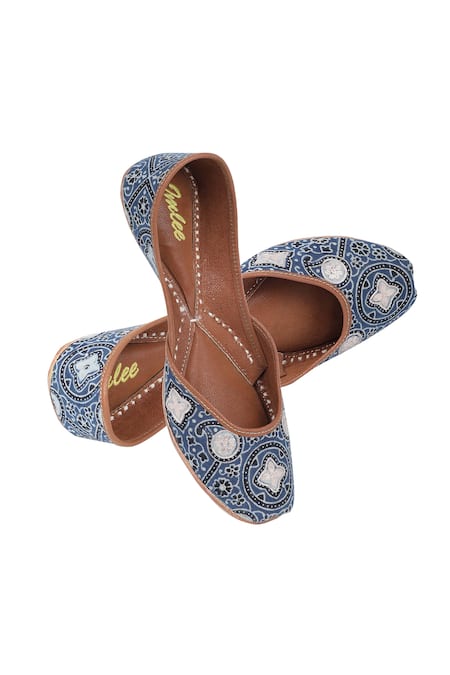 Imlee Jaipur Neel Tara Printed Juttis 