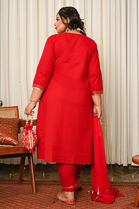 Ruchira Nangalia Cotton Gota Patti Work Kurta Set 