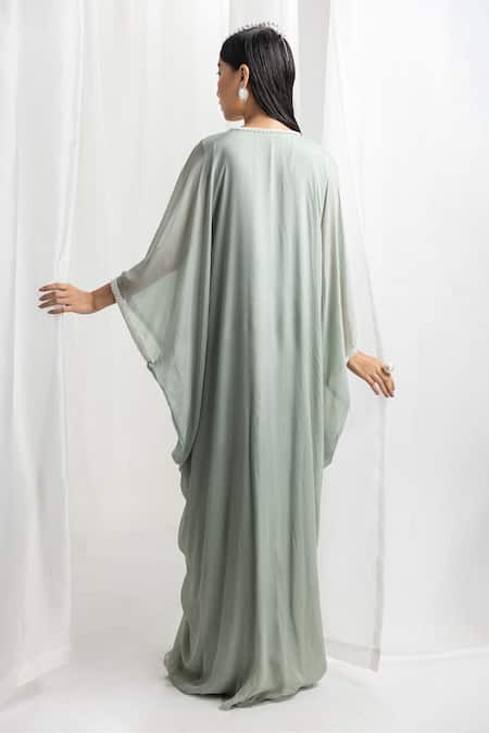 Seema Thukral Placement Hand Embroidered Draped Kaftan 