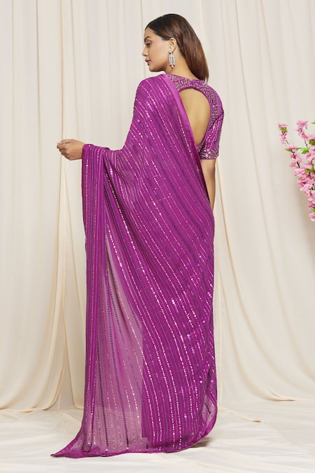 Shop Yoshita Couture Purple Satin, Shantoon, Bag- , Blouse - Suzanna Embroidered at Aza Fashions Shop_Yoshita Couture_Purple Satin, Shantoon, Bag- , Blouse - Suzanna Embroidered _at_Aza_Fashions