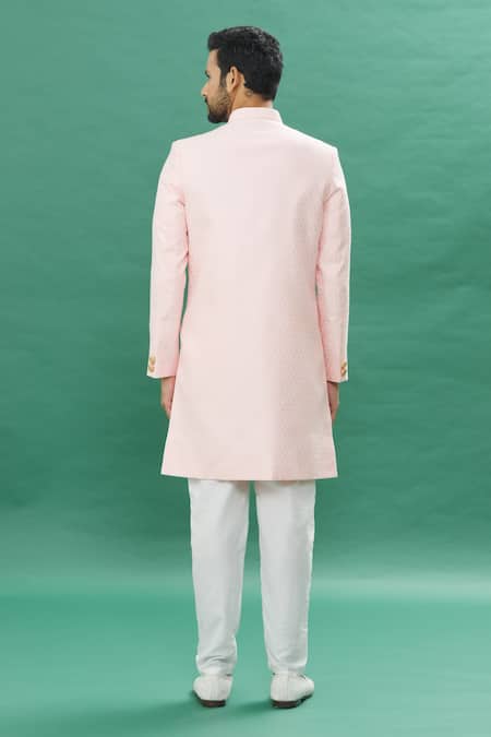 Spring Break Jacquard Butti Sherwani With Churidar Set 