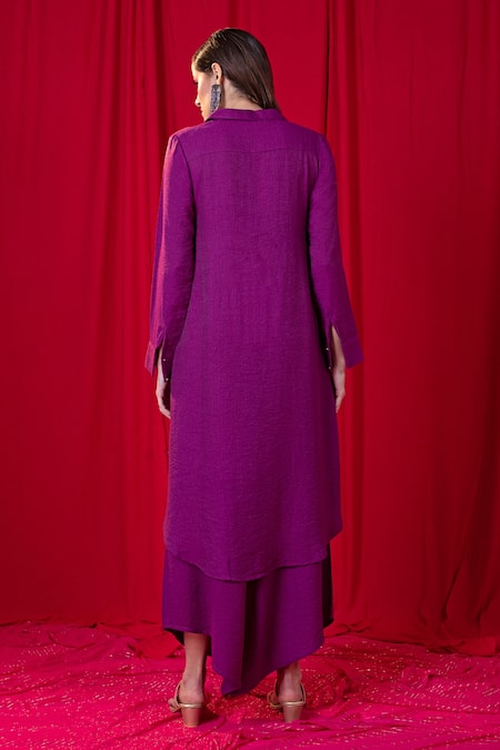 Enech Chamak Asymmetric Shirt & Pant Set 