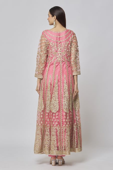 Samyukta Singhania Flower Vine Cluster Embroidered Anarkali Set 