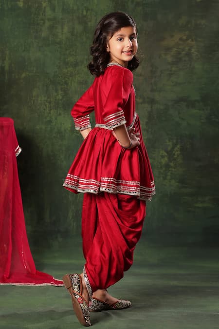 Littlecheer Mirror Work Embellished Kurta Patiala Salwar Set 