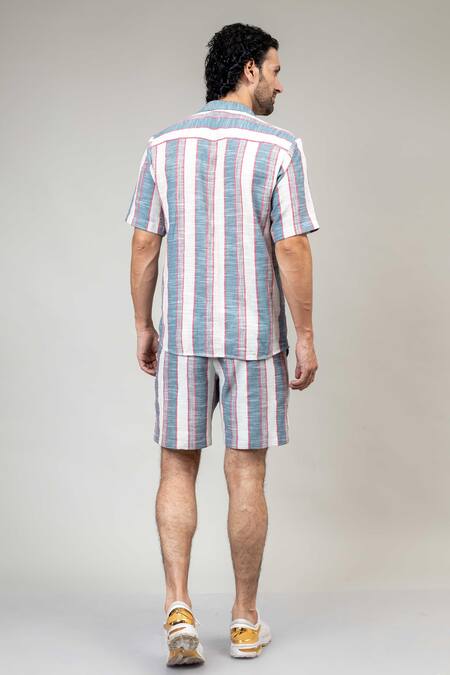Shop_Doodlage_Multi Color Upcycled Cotton Striped James Shirt _at_Aza_Fashions