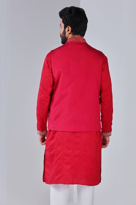 Shreyansh Designs Geometric Motif Embroidered Nehru Jacket 