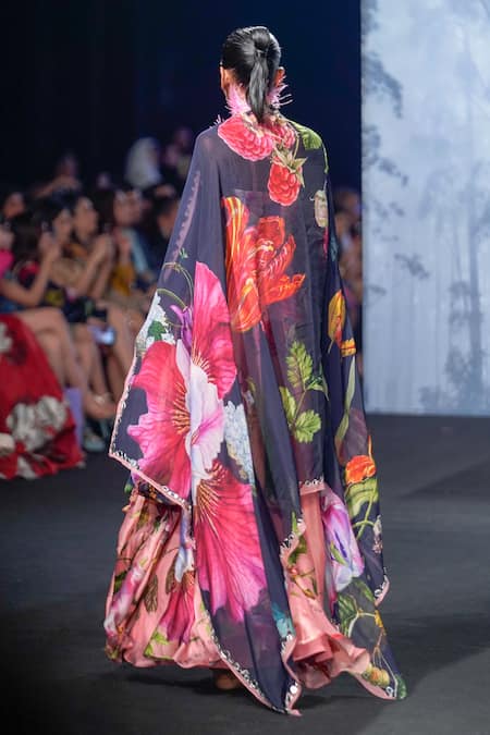 Shop Mahima Mahajan Pink Organza, Satin Sequins, Embroidery, Floral Print Anarkali With Dupatta at Aza Fashions Shop_Mahima Mahajan_Pink Organza, Satin Sequins, Embroidery, Floral Print Anarkali With Dupatta _at_Aza_Fashions