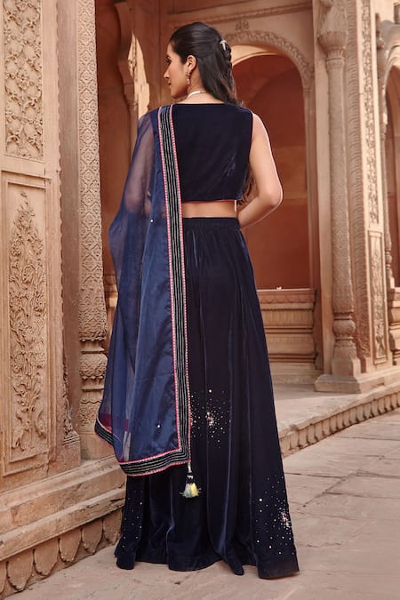 Ajiesh Oberoi Hand Embroidered Cape & Sharara Set 