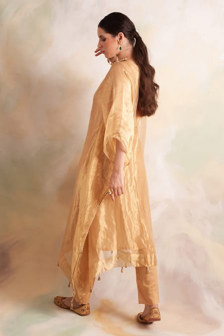 Palak & Mehak Flared Sleeve Kaftan Kurta & Pant Set 