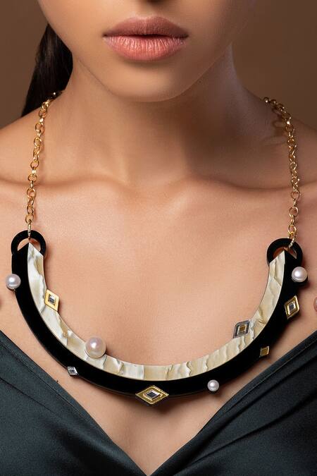 Prachi Gupta Yin Yan Pearl Statement Necklace 