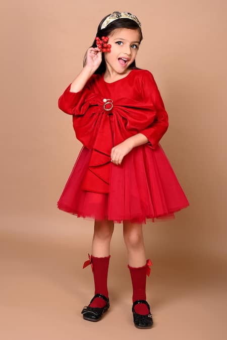 Hoity Moppet Velvet Side Bow Dress 
