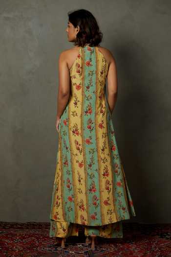 RI.Ritu Kumar Dahlia Floral Pattern Slit Kurta & Pant Set 