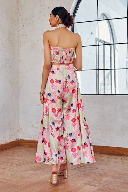 House Of Fett Marine Print Cape Pant set 