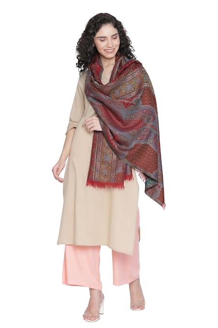 Shingora Floral & Paisley Pattern Stole 