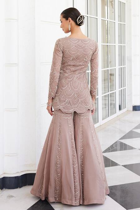 Charu And Vasundhara Shuha Embroidered Kurta & Sharara Set 
