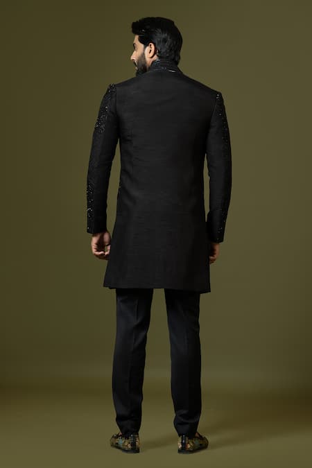 PAARSH Abstract Embroidered Achkan Kurta Set 