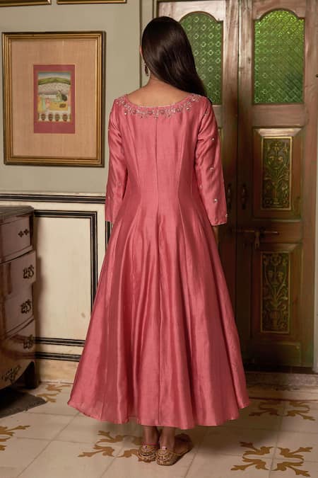 Zoon Anarkali Set With Chanderi Banarasi Dupatta 