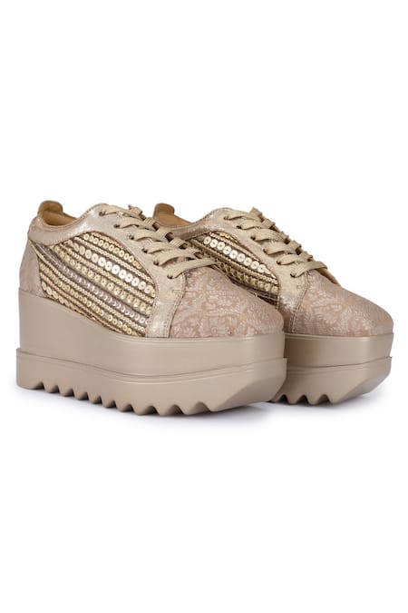 Anaar Gatsby Embroidered Sneaker Wedges 