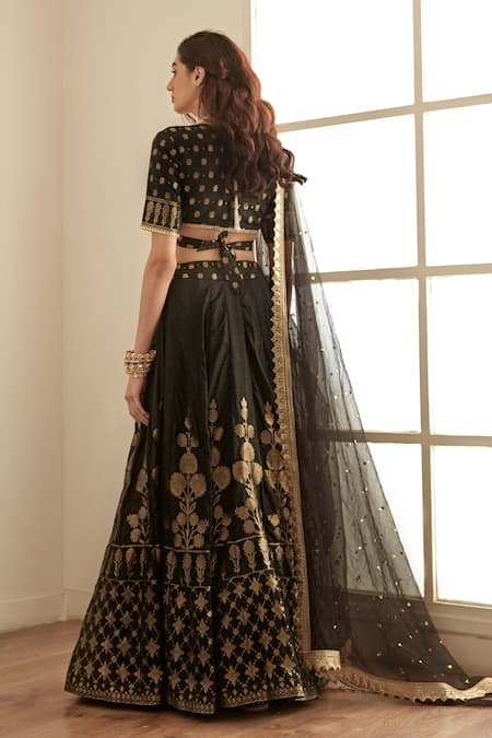 Studio Iris India Siyahi Banarasi Silk Lehenga Set 