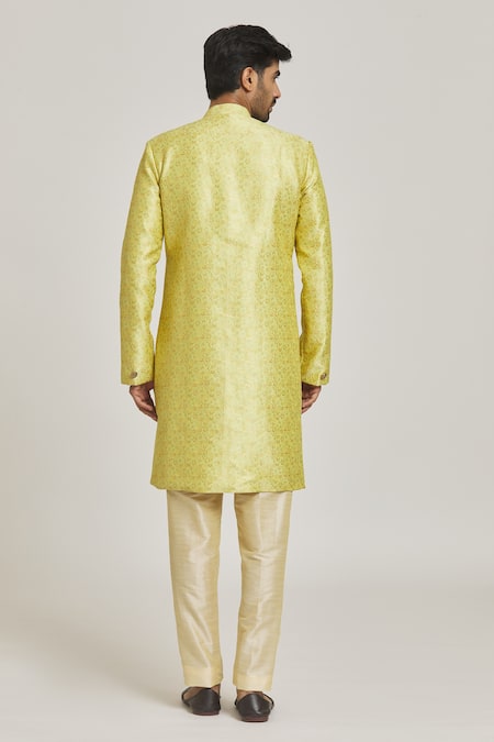 Arihant Rai Sinha Floral Pattern Sherwani & Metallic Pant Set 