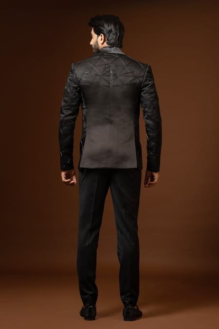 PAARSH Linear Embroidered Tuxedo & Trouser Set 