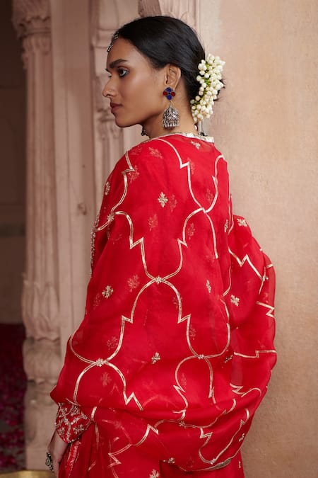 Pink City By Sarika Saarang Gota Patti Embellished Kurta Sharara Set 
