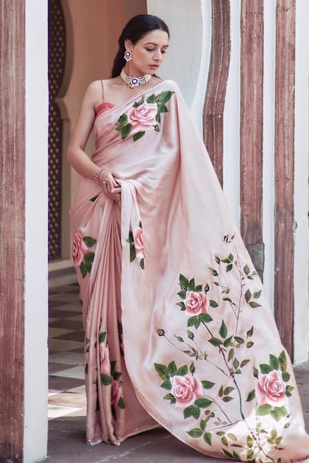 Neha Saxena Hand Painted Saree With Blouse 