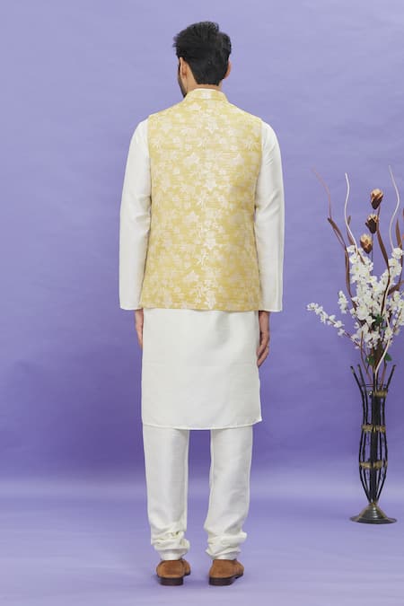 Arihant Rai Sinha Floral Jacquard Banarasi Silk Bundi 