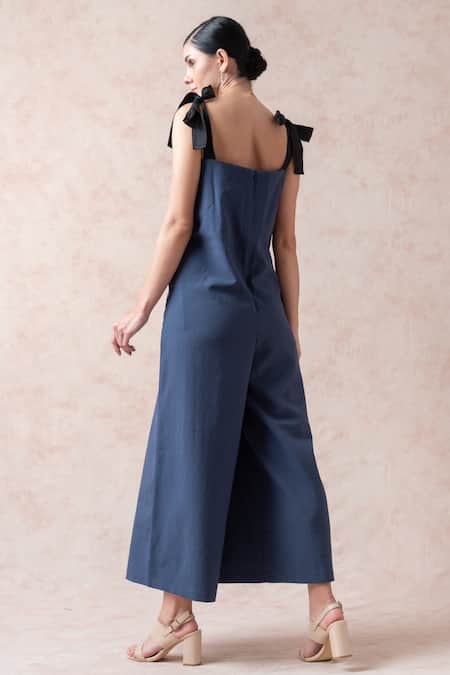 Thetaa Linen Tie -Up Strappy Jumpsuit 