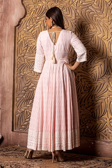 Monk & Mei By Sonia Anand Embroidered Chikankari Anarkali 