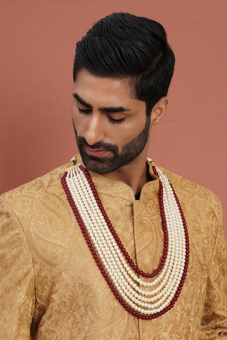 Ruby Raang Colorblock Bead Layered Necklace 