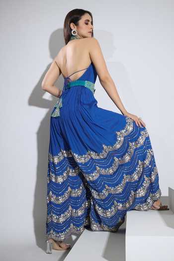 Pallavi Jaipur Scallop Embroidered Jumpsuit 