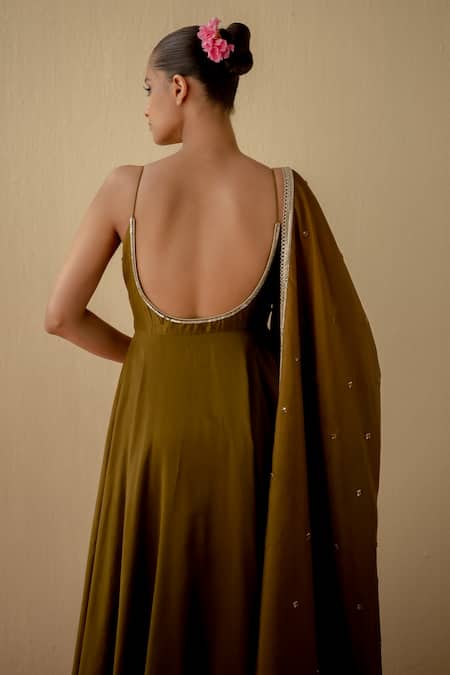 Mint Blush Bodice Embroidered Anarkali With Dupatta 