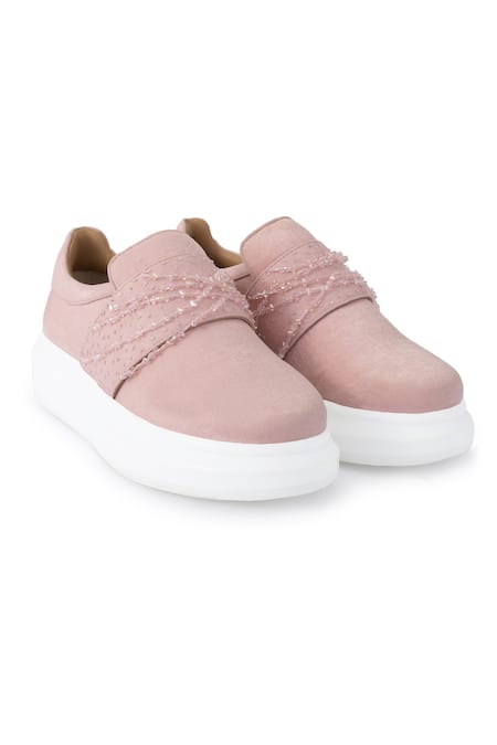 Anaar_Pink Sweet Talk Embroidered Sneakers _Online_at_Aza_Fashions