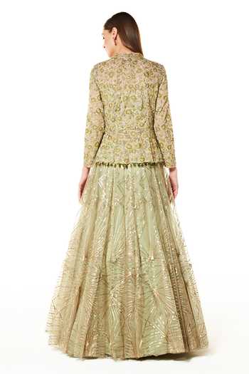 Rabani & Rakha Dalia Peplum Jacket & Lehenga Set 