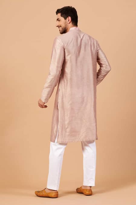 Hilo Design Florne Mandarin Collar Embroidered Kurta Set 