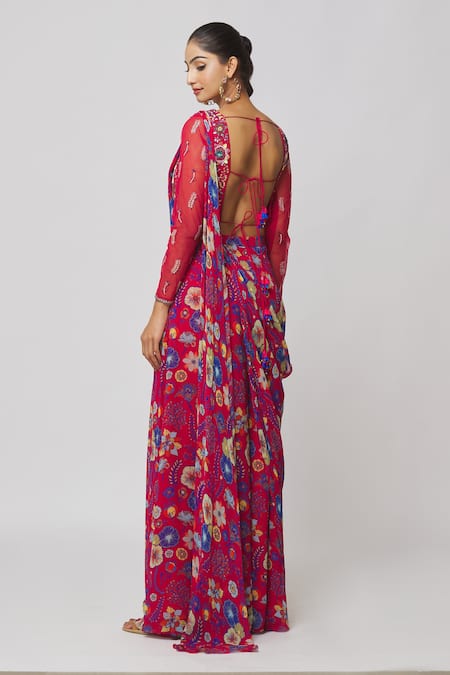 Diyarajvvir Sharara Saree With Embroidered Blouse 