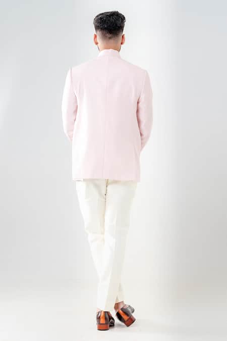 Amrit Dawani Self Tone Flower Embroidered Jodhpuri Set 