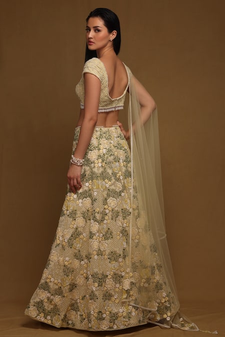Shriya Som Flower Bloom Embroidered Lehenga Set 