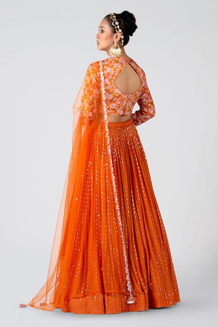 Suruchi Parakh Pleated & Embroidered Lehenga Set 