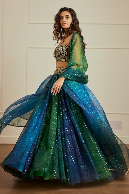 Cedar & Pine Foil Print Lehenga Set 