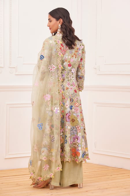 Rahul Mishra Embroidered Anarkali Palazzo Set 