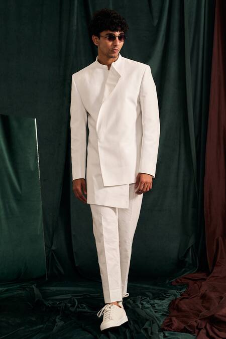 Project Bandi Giza Cotton Solid Bandhgala & Pant Set 