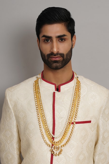 Ruby Raang Handcrafted Kundan Studded Necklace 