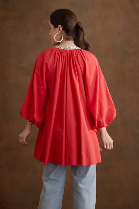 Nikasha Balloon Sleeve Shirt Dress 