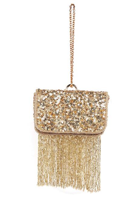 Shop_Adorn My Wish_Gold Embroidery Sequin Bag _at_Aza_Fashions