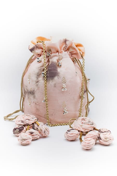 Vareli Bafna Blush Tie-Dyed Potli Bag 