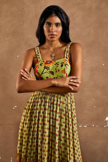 Label Kinjal Modi Cotton Silk Printed Dress 