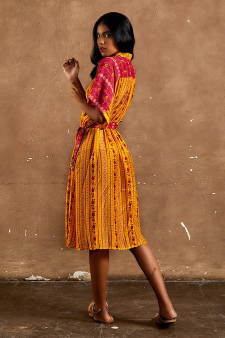 Label Kinjal Modi Colorblock Printed Dress 